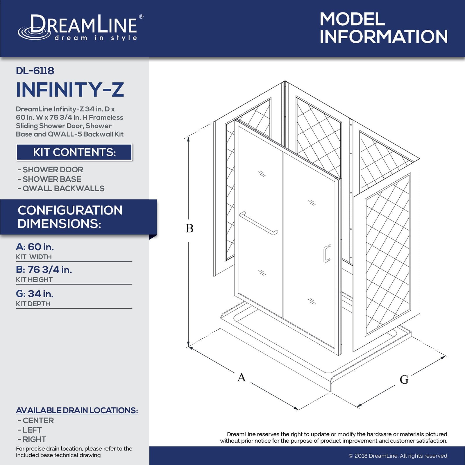 Dreamline DL-6118-CLR-09 Infinity-Z 34