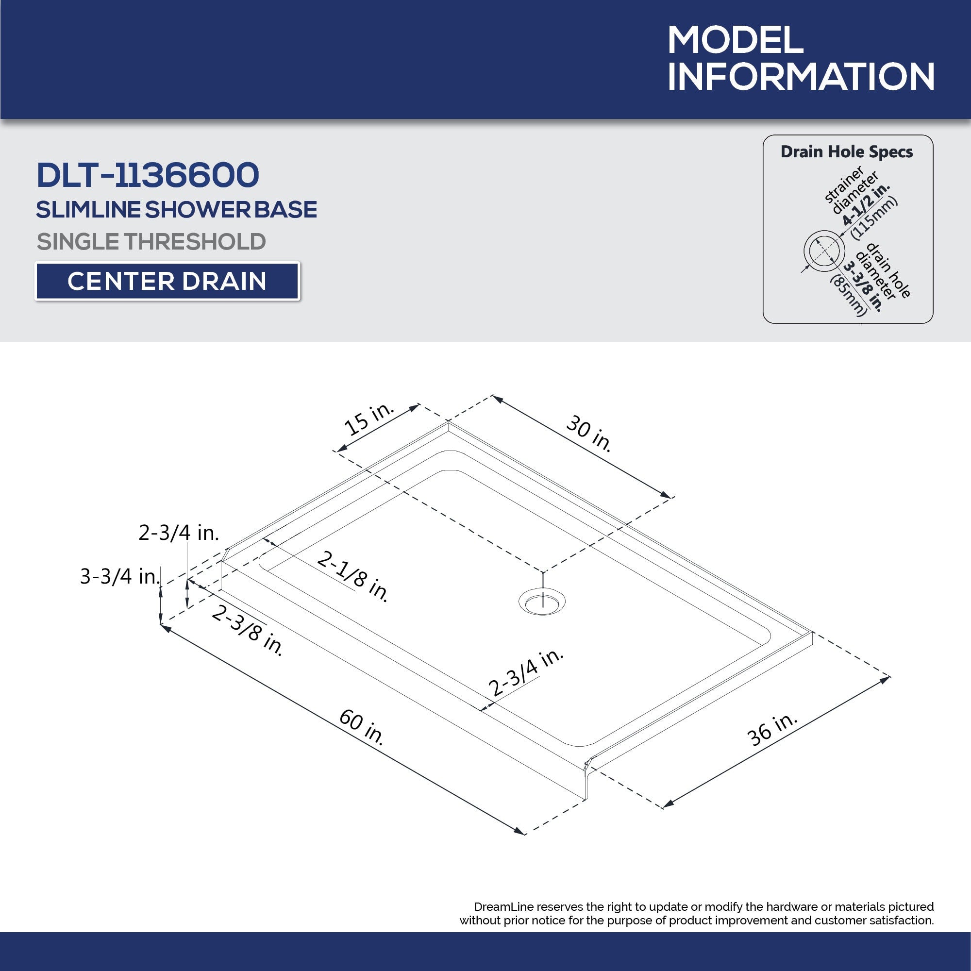 DreamLine DLT-1136600-T44 SlimLine 36