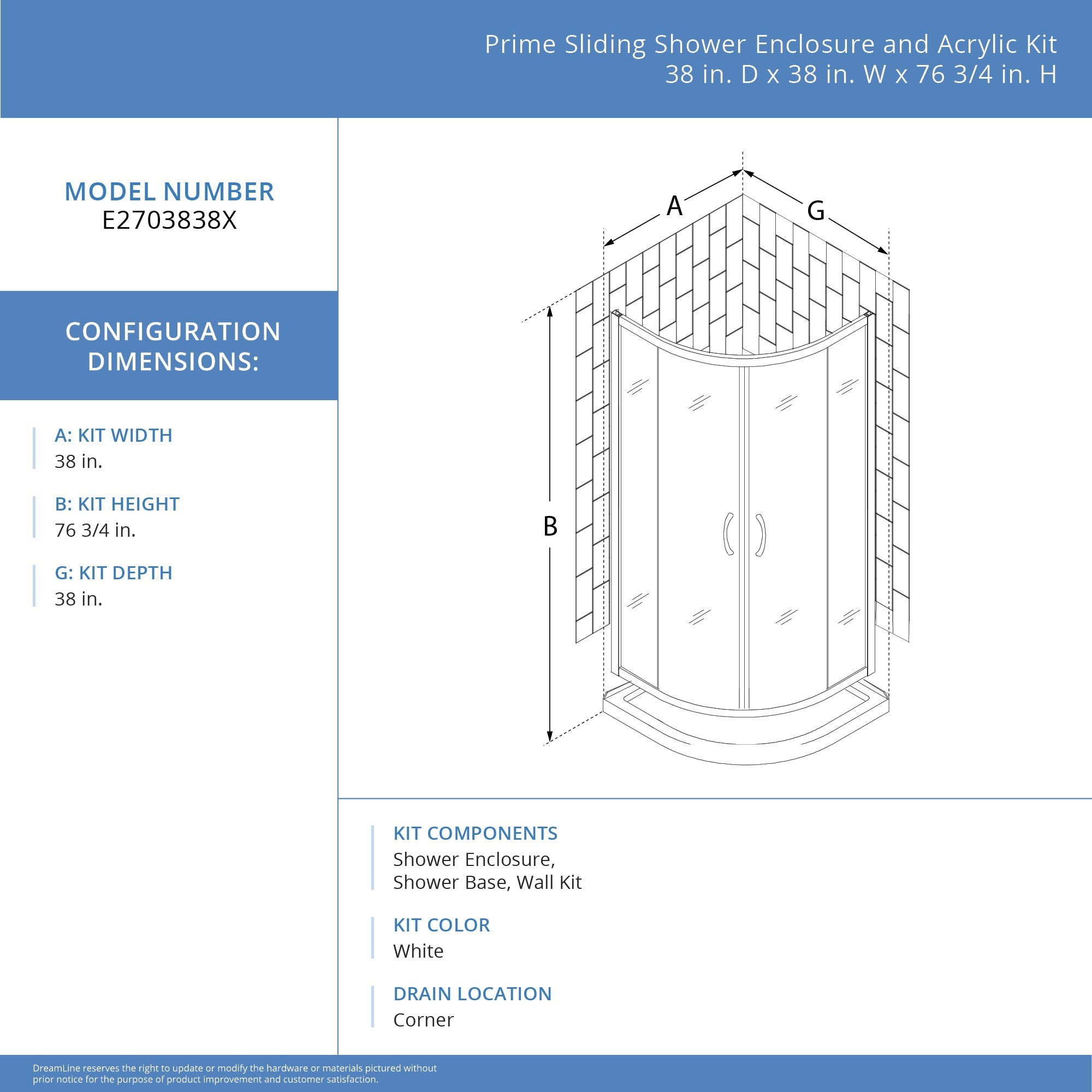 DreamLine E2703838XXQ0009 Prime 38