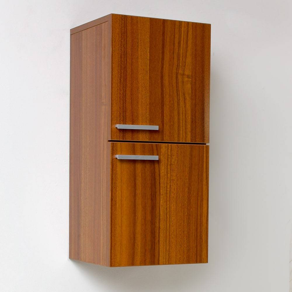 Fresca FST8091TK Teak Bathroom Linen Side Cabinet with 2 Storage Areas