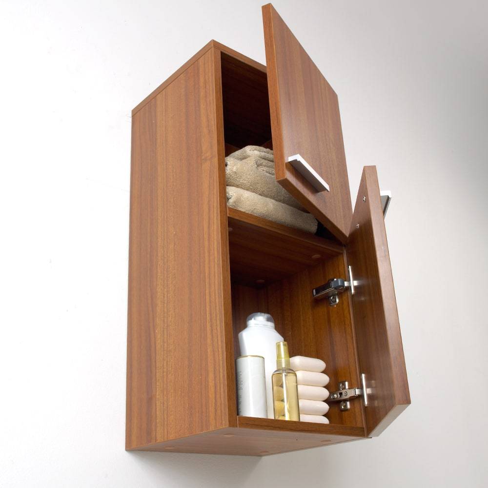 Fresca FST8091TK Teak Bathroom Linen Side Cabinet with 2 Storage Areas