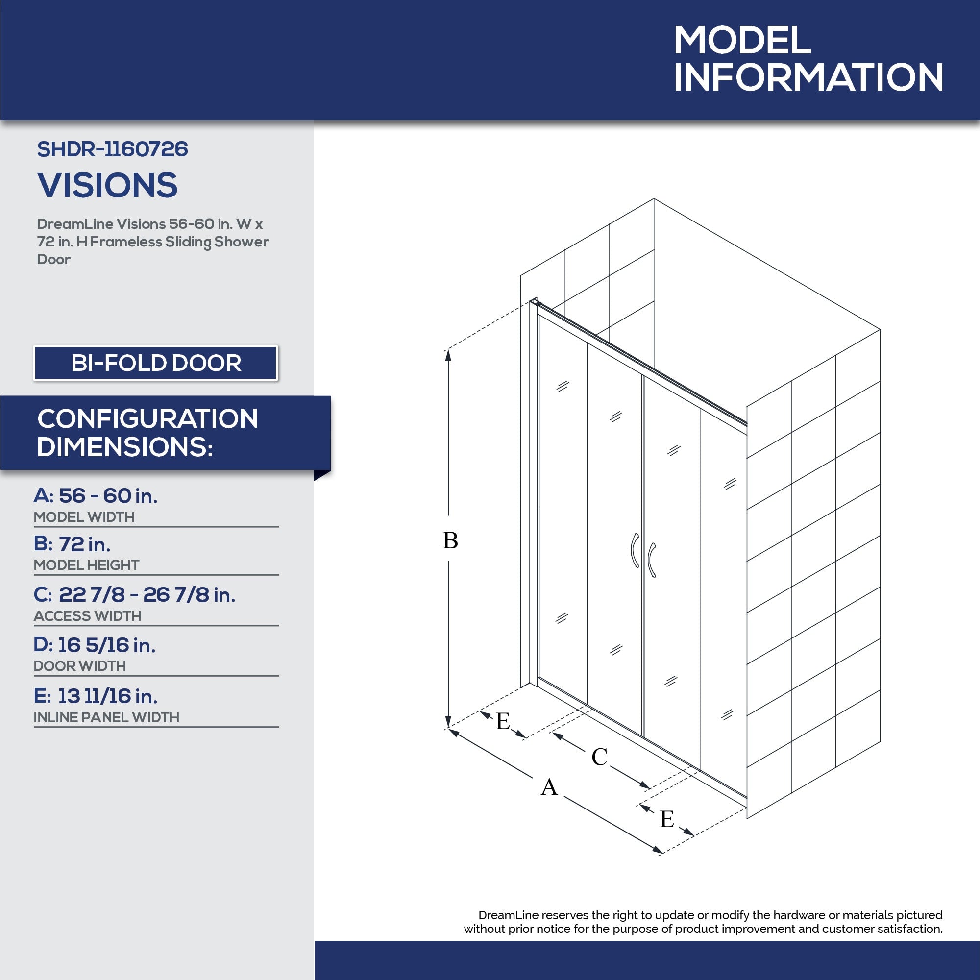 DreamLine D2116036XXL0001 Visions 36