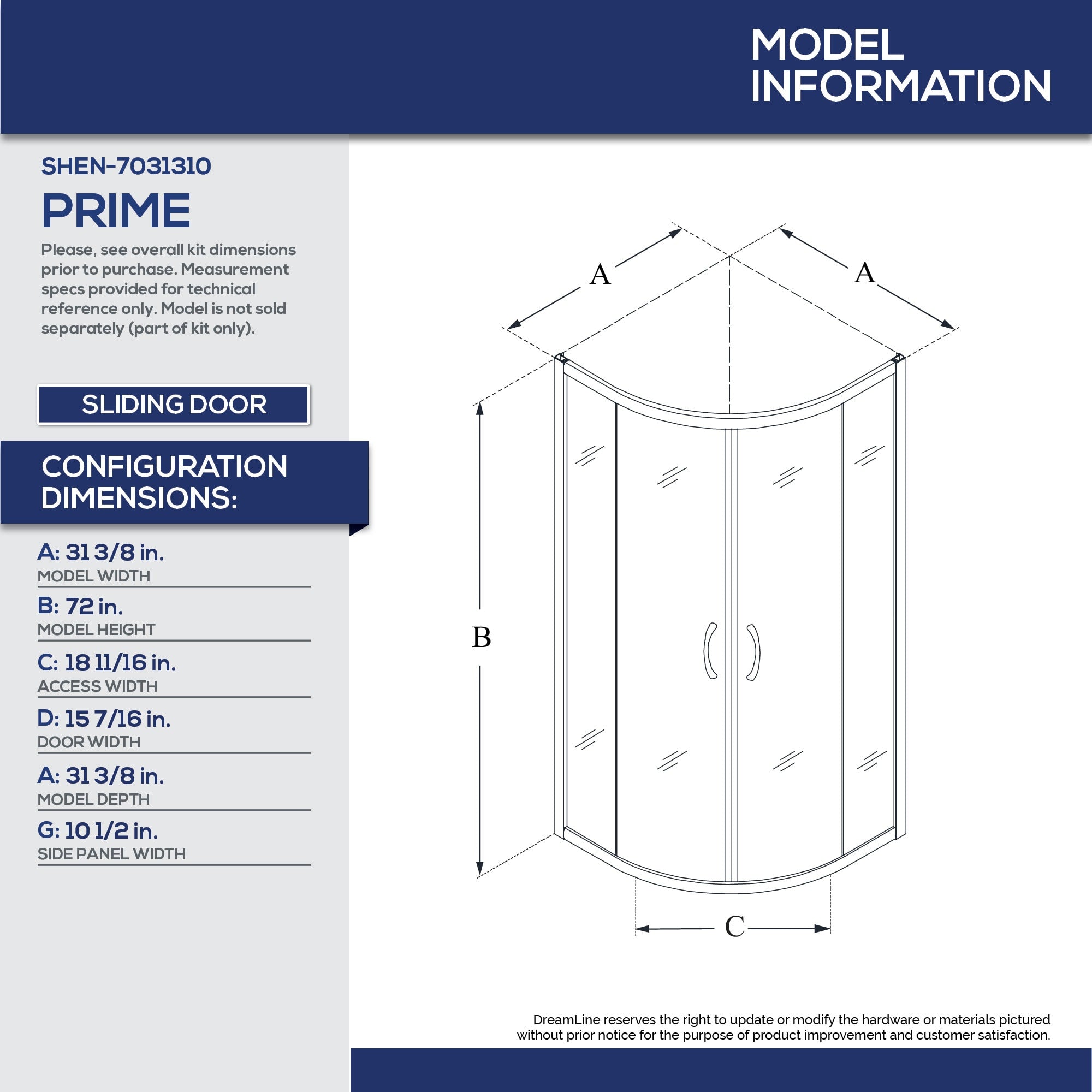 DreamLine E2703333XFQ0006 Prime 33