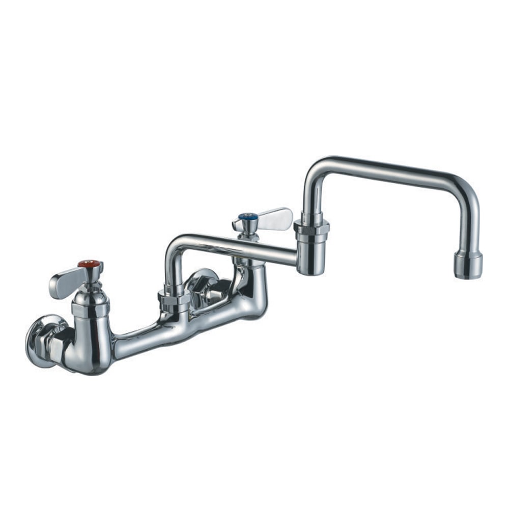 Whitehaus WHFS9814-008DJ-C Heavy Duty Wall Mount Utility Faucet with Retractable Swing Spout