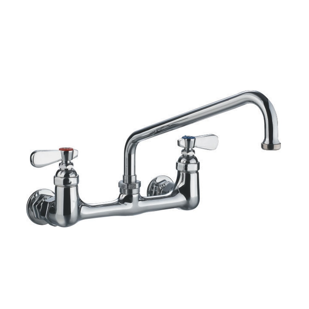 Whitehaus WHFS9814-12-C Heavy Duty Wall Mount Utility Faucet with an Extended Swivel Spout