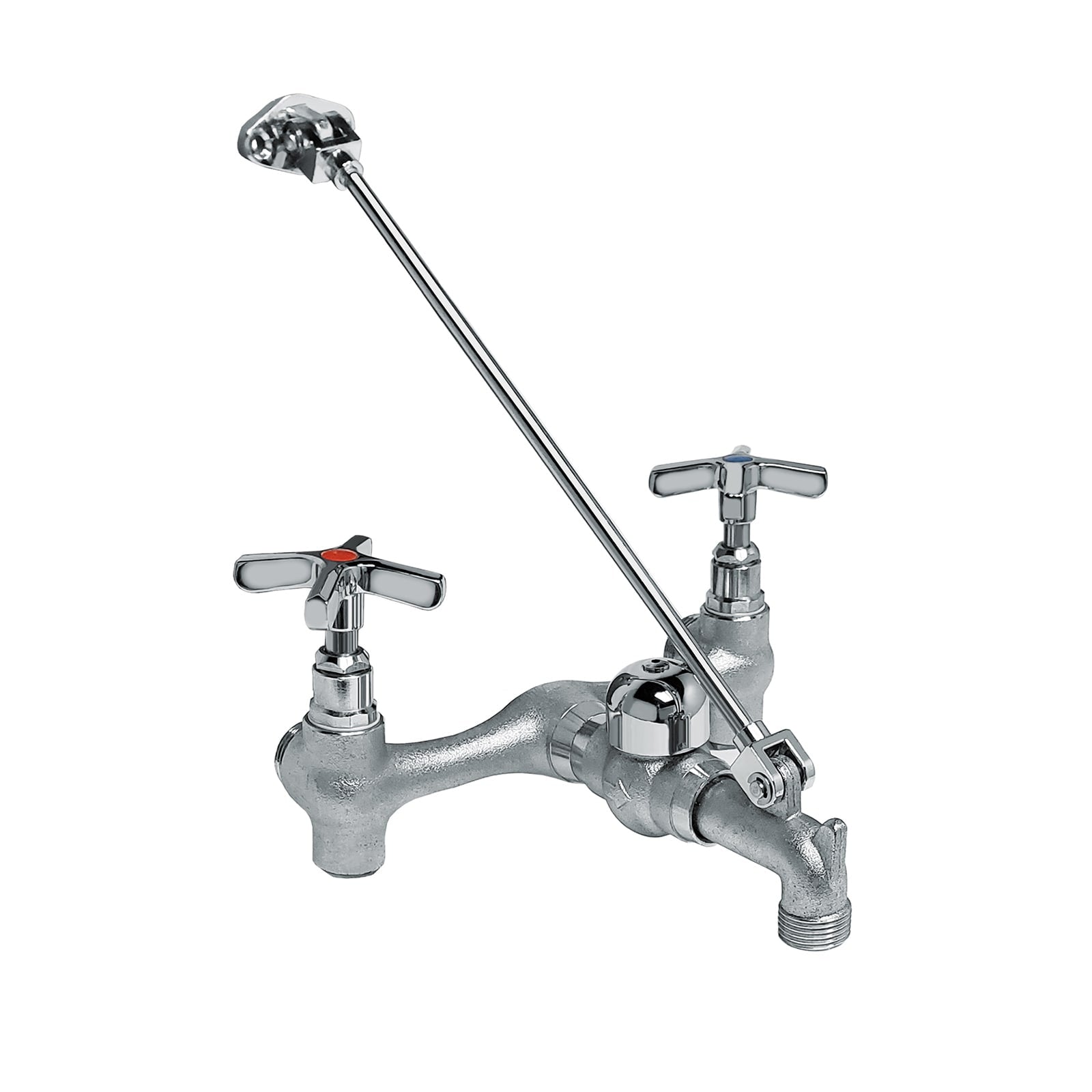 Whitehaus WHFSA980-C Heavy Duty Wall Mount Service Sink Faucet with Support Bracket