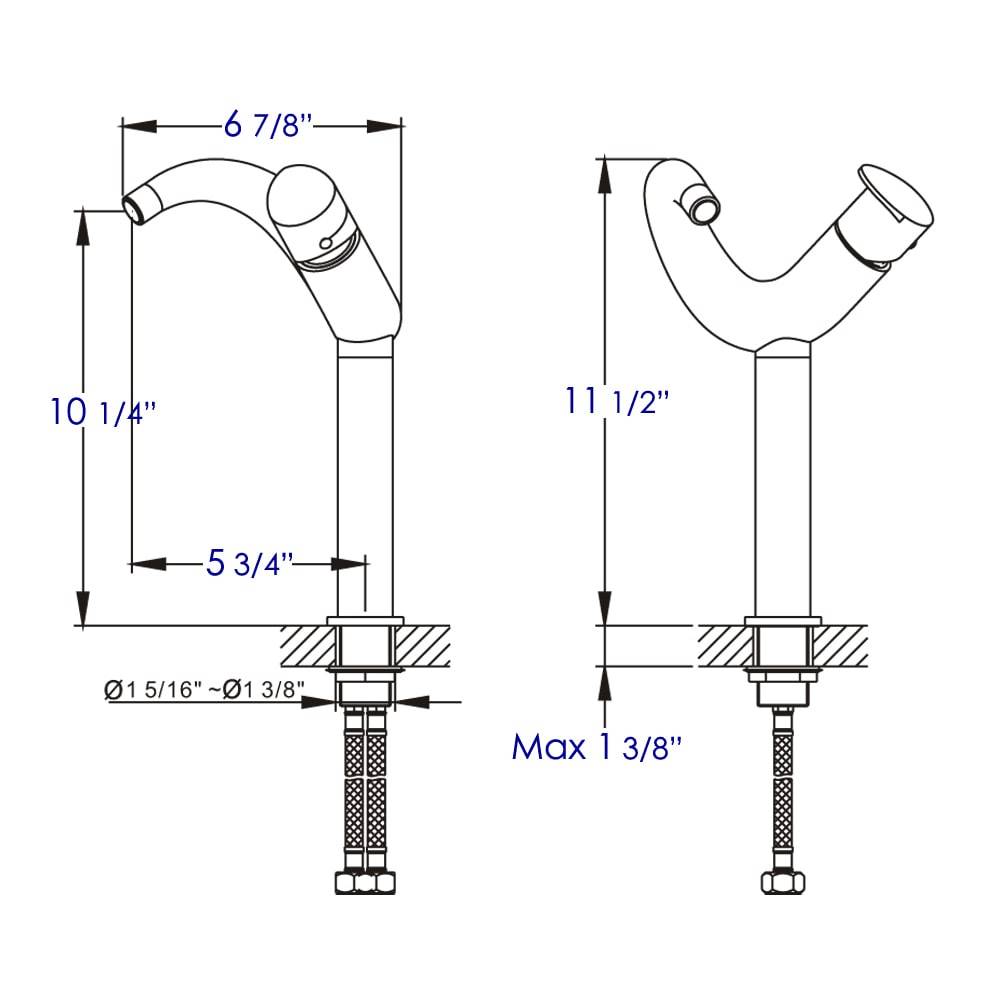 ALFI Brand AB1570-BM Black Matte Tall Wave Single Lever Bathroom Faucet