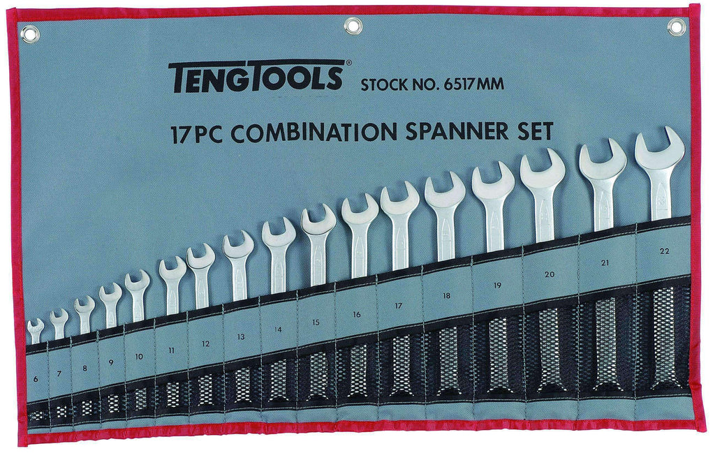 Teng Tools - 17 Piece Metric Combination Spanner Set 6-22mm - TEN-O-6517MM - Teng Tools USA