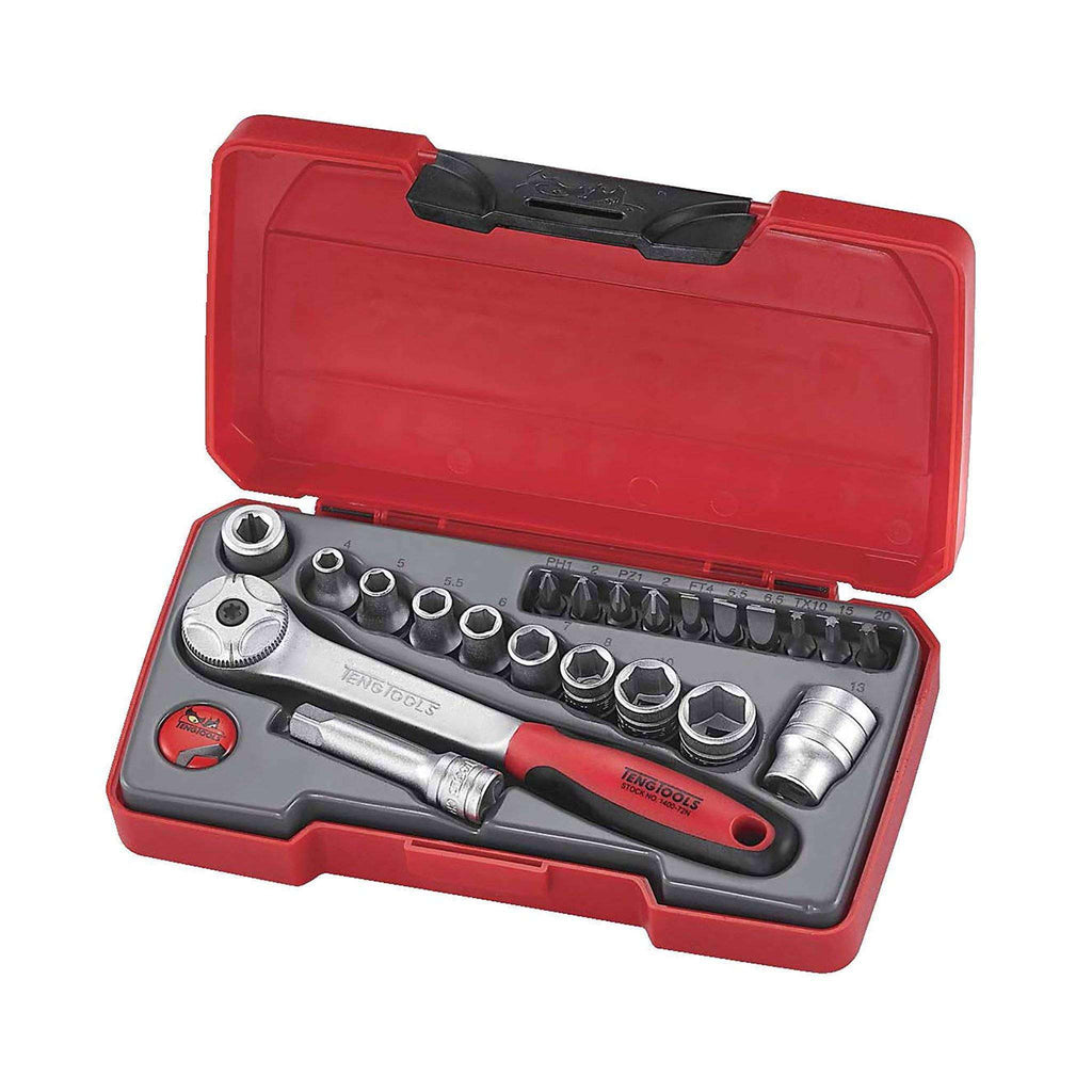 Teng Tools - 22 Piece 1/4 inch Drive Socket Set - TEN-O-T1422 - Teng Tools USA