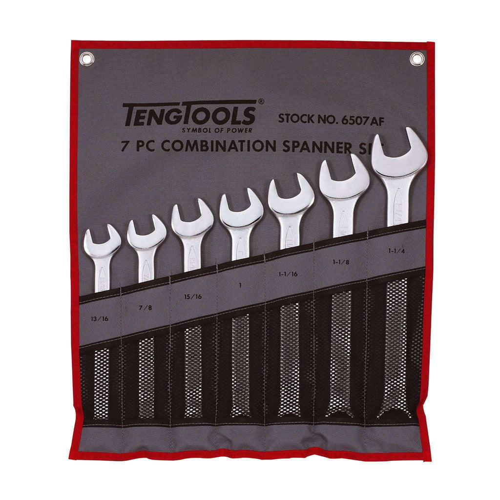 Teng Tools 6507AF - 7 Piece SAE Combination Spanner Set 13/16 to 1-1/4 Inch - Teng Tools USA