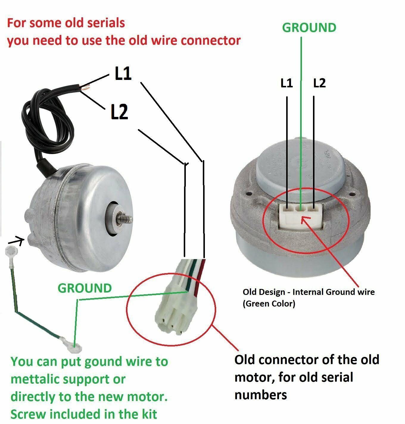 Kenmore Condenser Fan Motor Fits Old #s 297279502,  241681101, 241712101, 241879301,