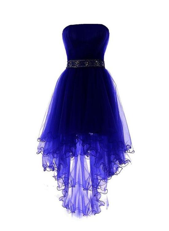 Blue High Low Party Dress
