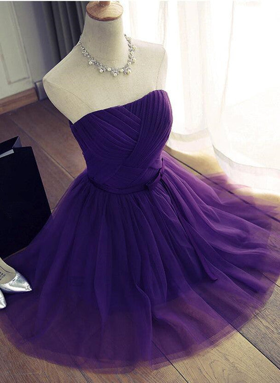 Purple Short Tulle Homecoming Dress