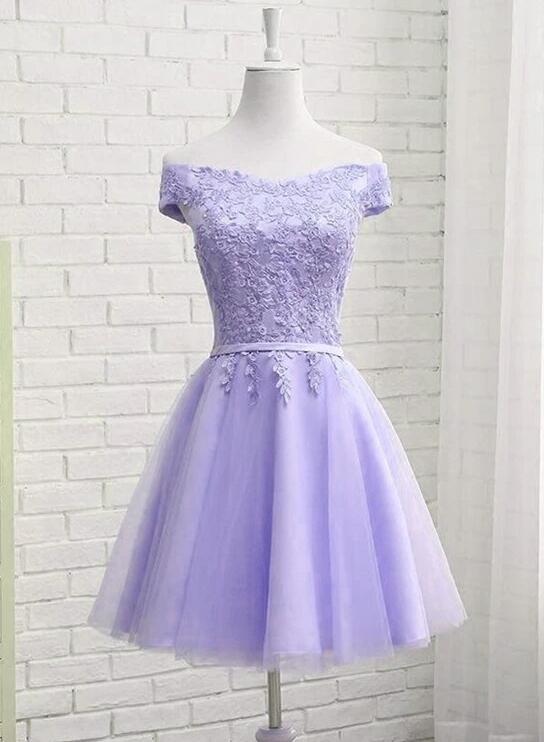 Lavender Tulle Short Party Dress