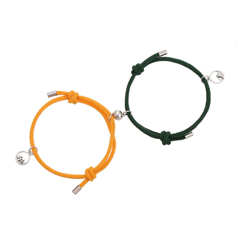 2 Pcs Sea Mountain Oath Magnetic Couple Matching Bracelets
