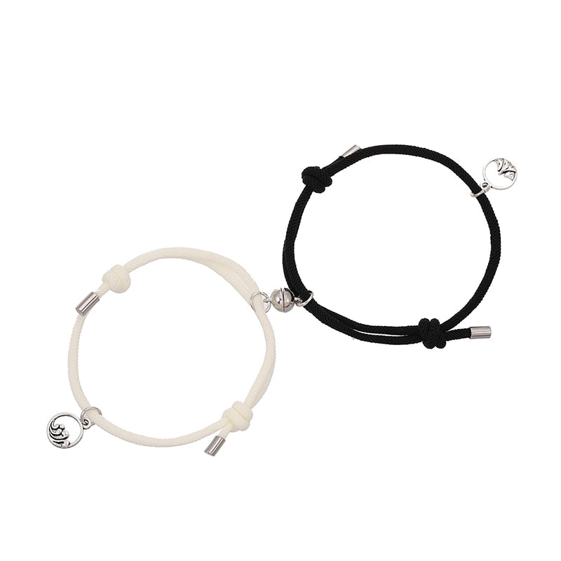 2 Pcs Sea Mountain Oath Magnetic Couple Matching Bracelets