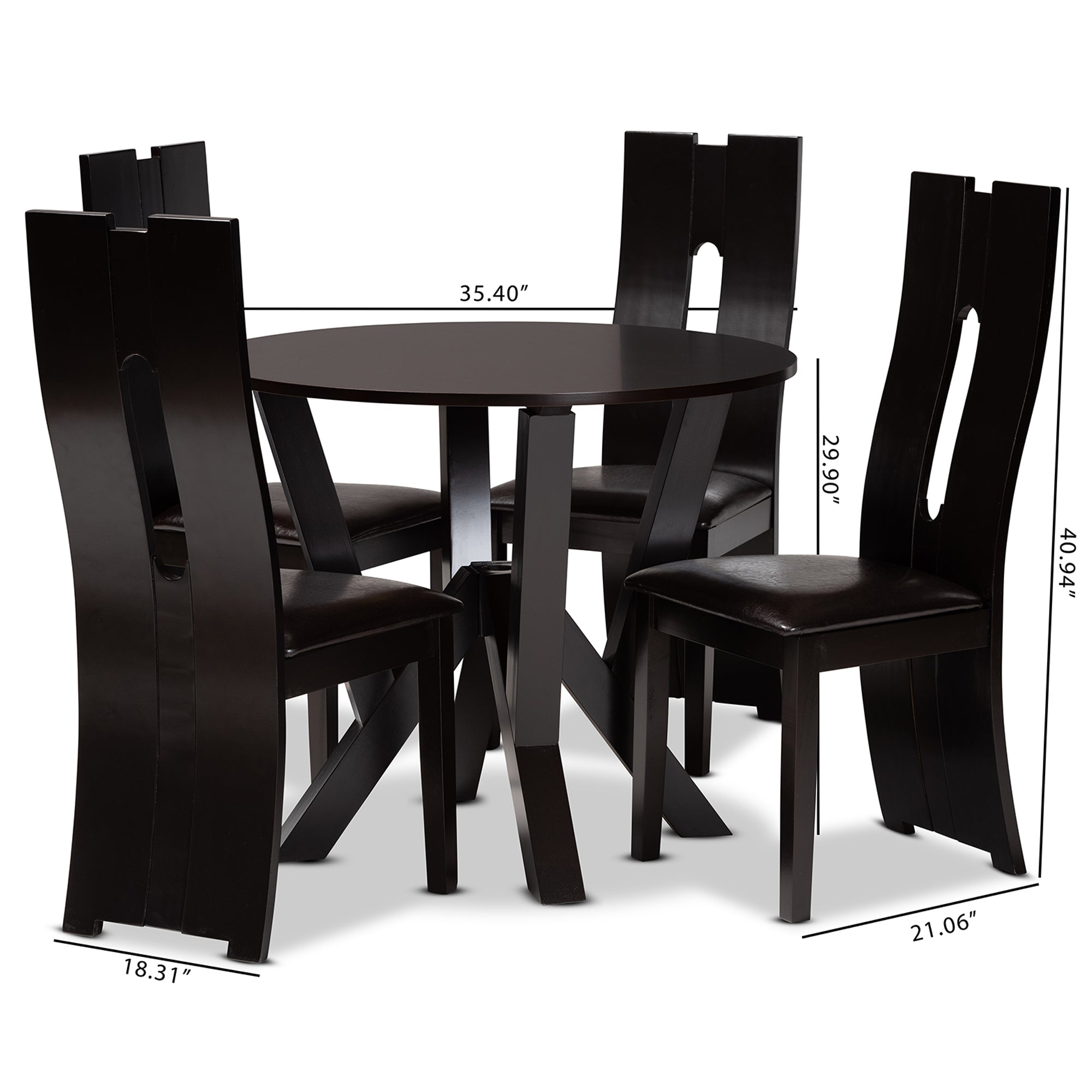 Senan Modern Table & Dining Chairs 5-Piece