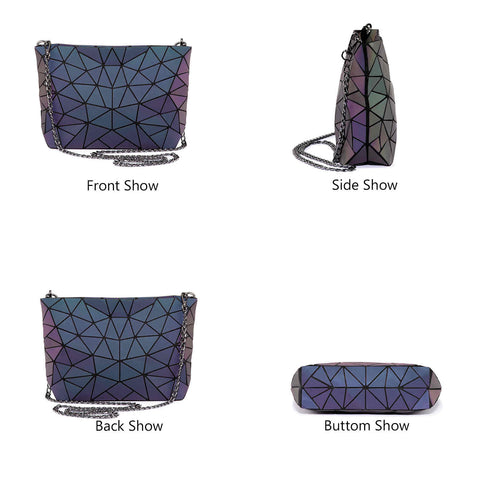 LOVEVOOK Geometric Luminous Purses and Handbags for Women Holographic  Reflective Crossbody Bag Wallet