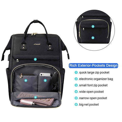 LOVEVOOK 2 Pcs Laptop Backpack for Women, Fit 15.6 Inch, with Pen Case