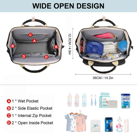 LOVEVOOK Foldable Diaper Backpack, with Changing Station, Changing Pad –  Lovevook