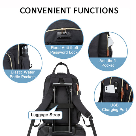 LOVEVOOK Double Compartments Laptop Backpack, with Digital Lock, Fit 1 ...