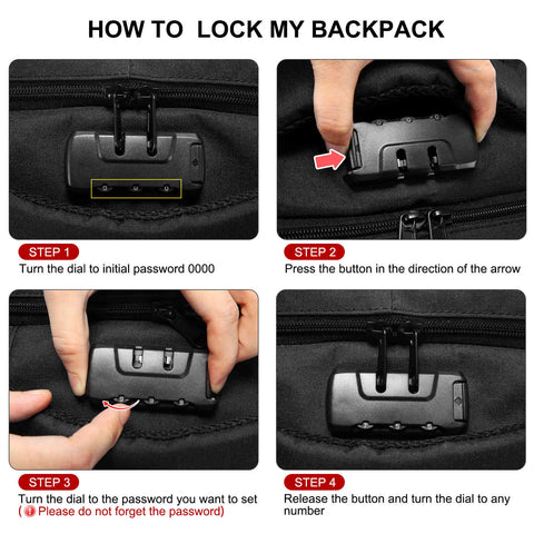 How to reset a backpack lock? - For LOVEVOOK Laptop backpack with Lock