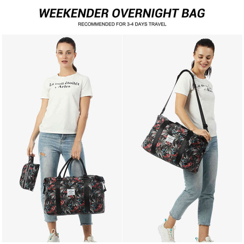LOVEVOOK 2Pcs Weekender Bags, New Patterns, with Toiletry Bag