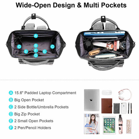 LOVEVOOK Laptop Backpack for Women, Teacher Bag, Innovation Patterns,