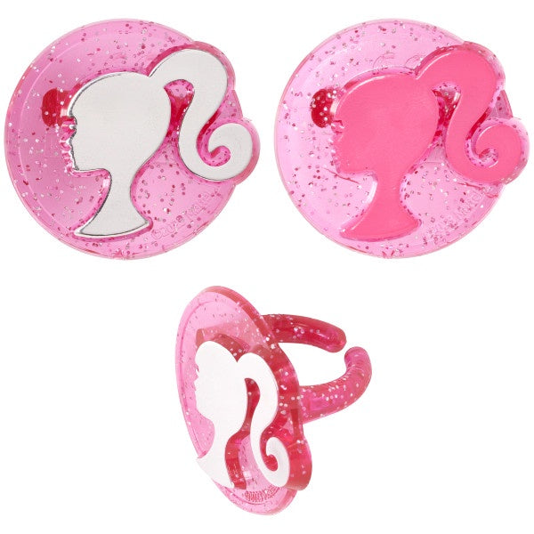 Barbie Silhouette Cupcake Rings - 12 Rings