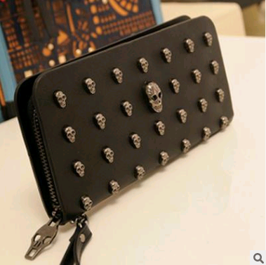 Metal Skull Studded Wallet