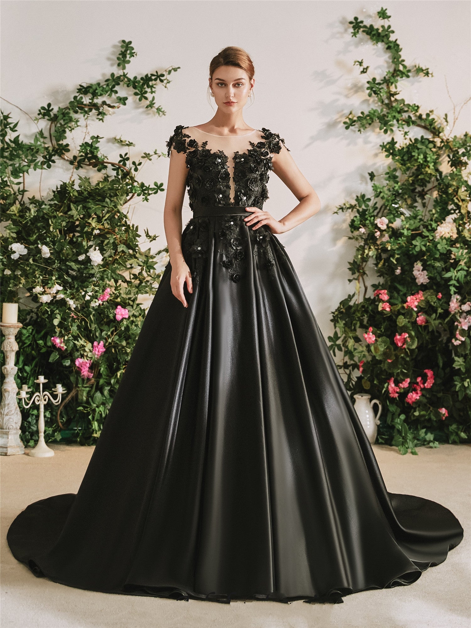 The Rare Black Rose Wedding Dress