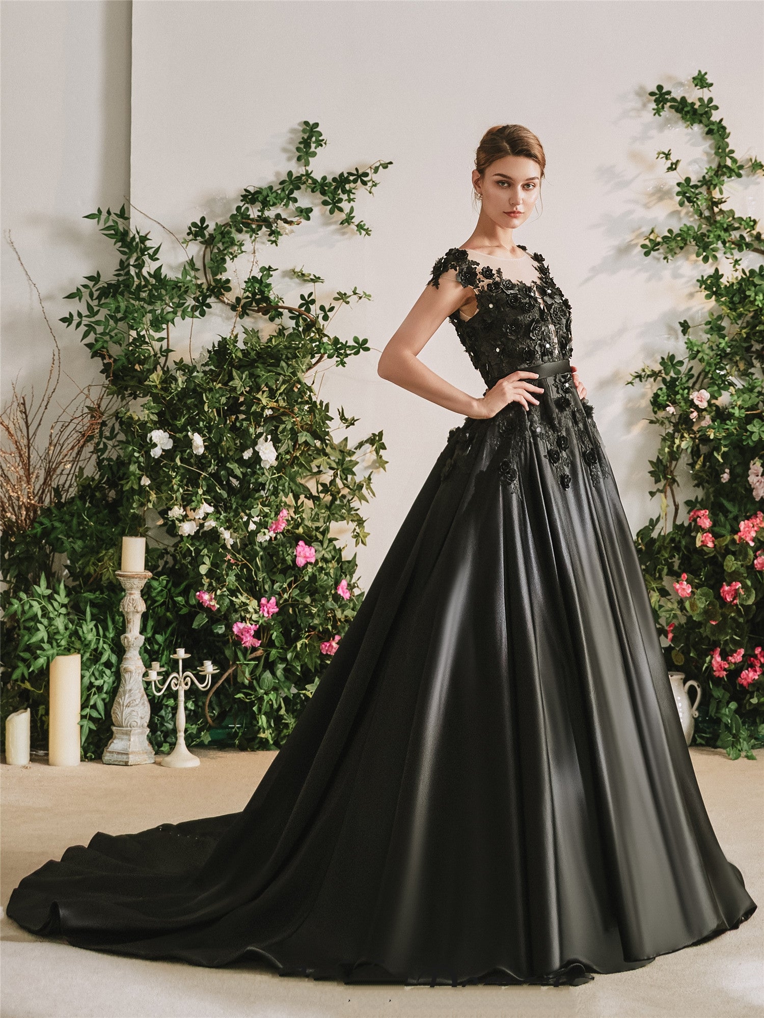 The Rare Black Rose Wedding Dress