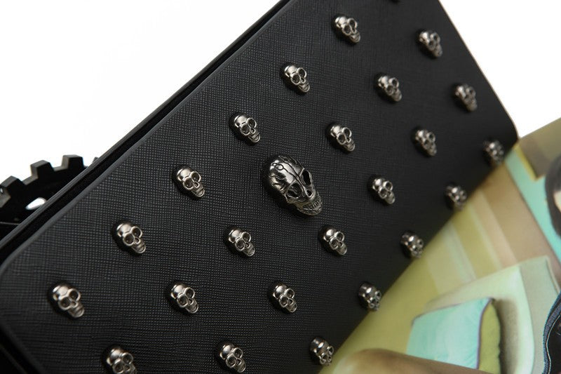 Metal Skull Studded Wallet