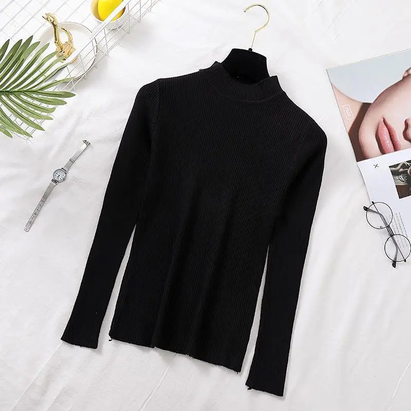 Turtleneck Knitted Sweater Jumper Long Sleeve