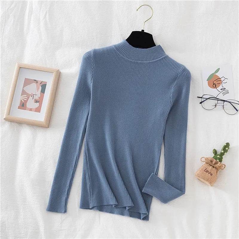 Turtleneck Knitted Sweater Jumper Long Sleeve