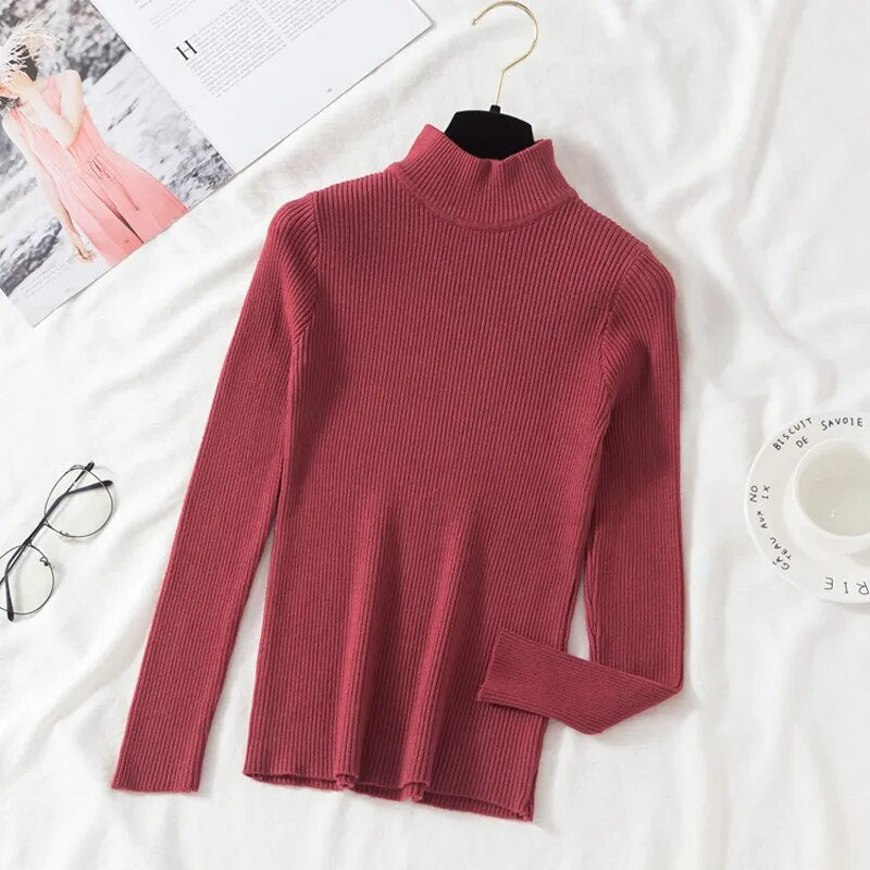 Turtleneck Knitted Sweater Jumper Long Sleeve