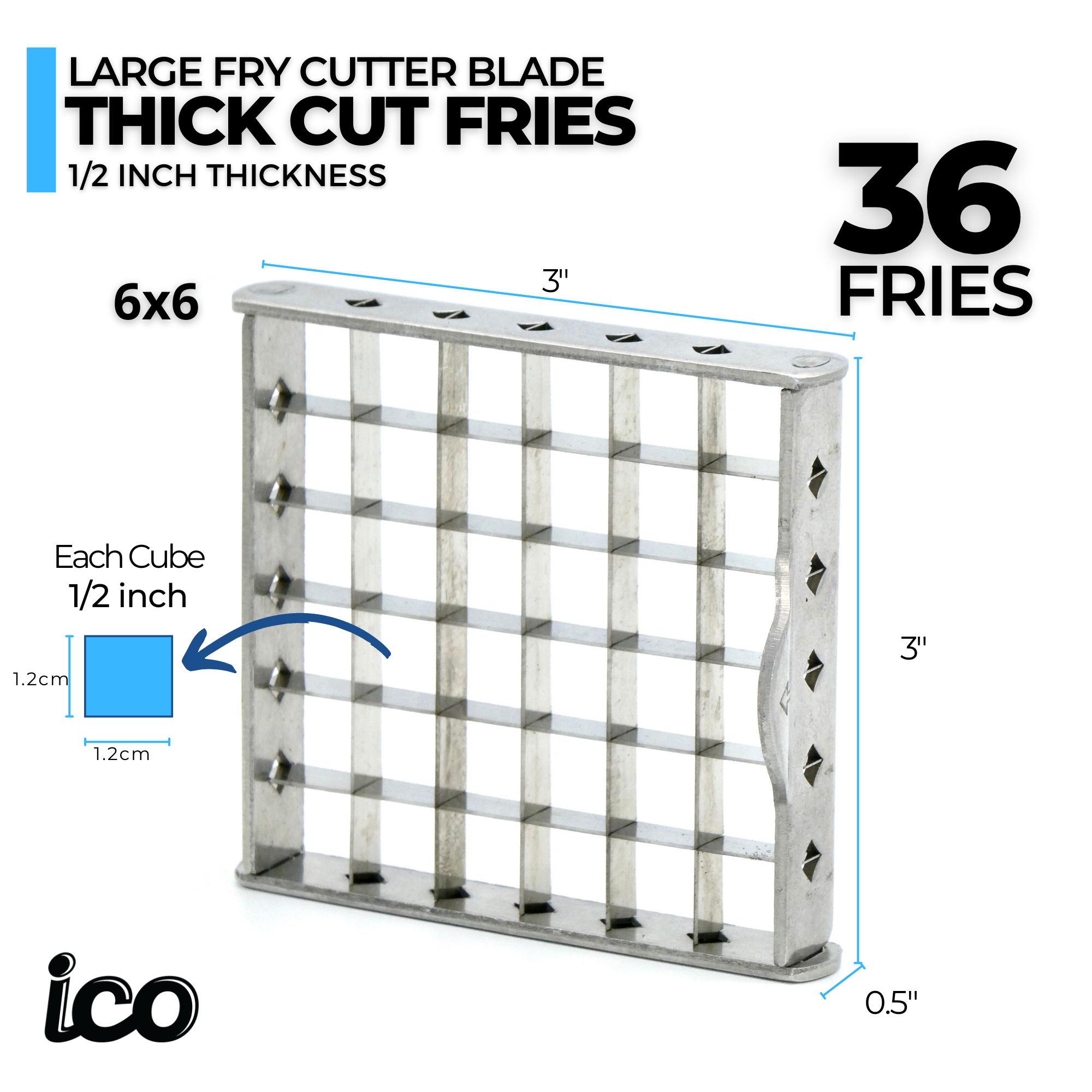 ICO Replacement Fry Cutter LARGE Blade with Pusher
