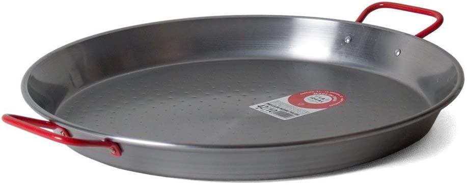 Garcima 15-Inch Carbon Steel Paella Pan, Silver