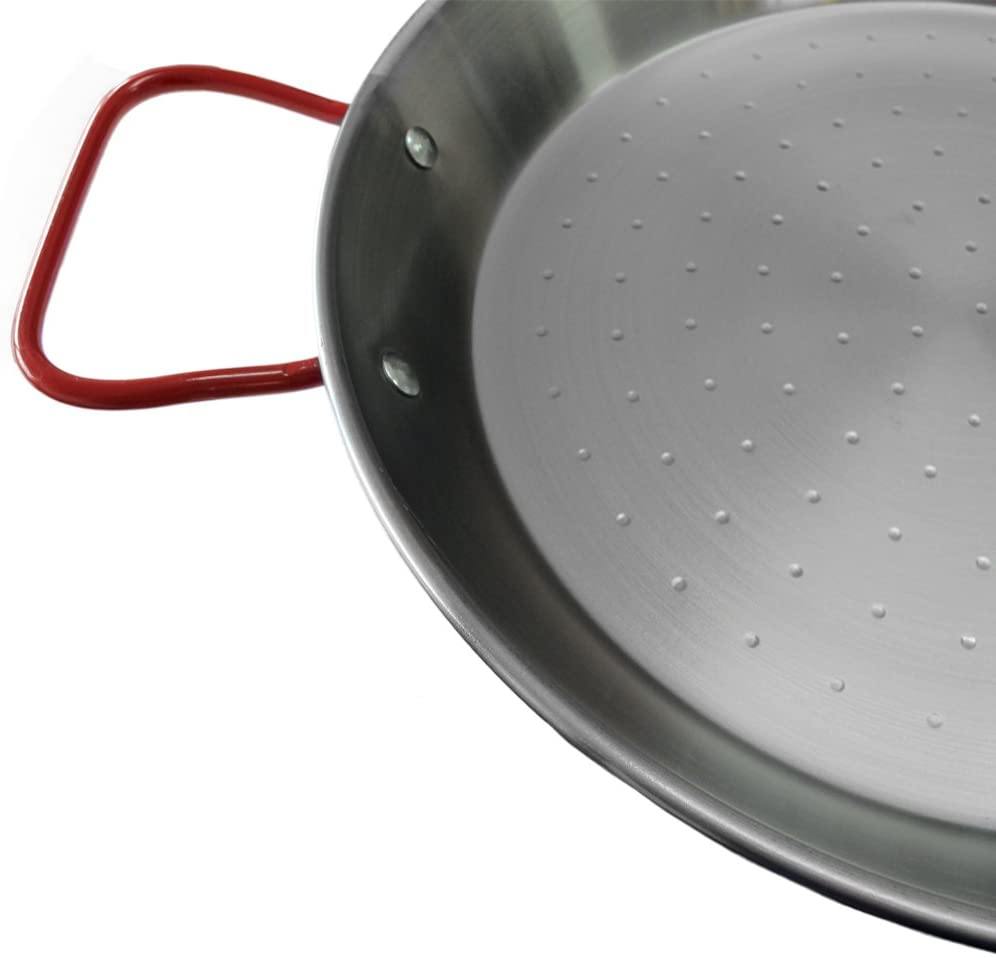 Garcima 15-Inch Carbon Steel Paella Pan, Silver