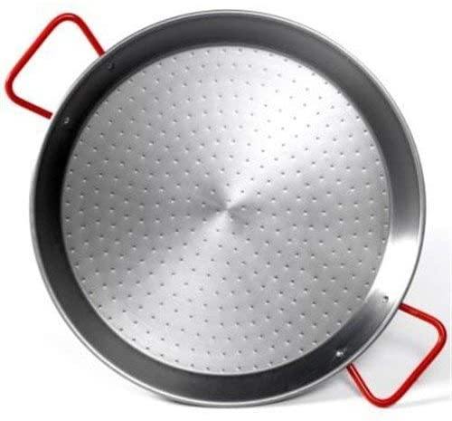 Garcima 15-Inch Carbon Steel Paella Pan, Silver