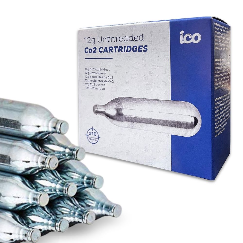 ICO 12 gram CO2 Cartridges , NON-THREADED