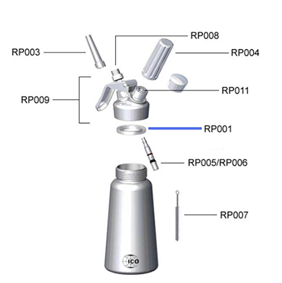 ICO Replacement Valve for Attaching Piston Nozzle