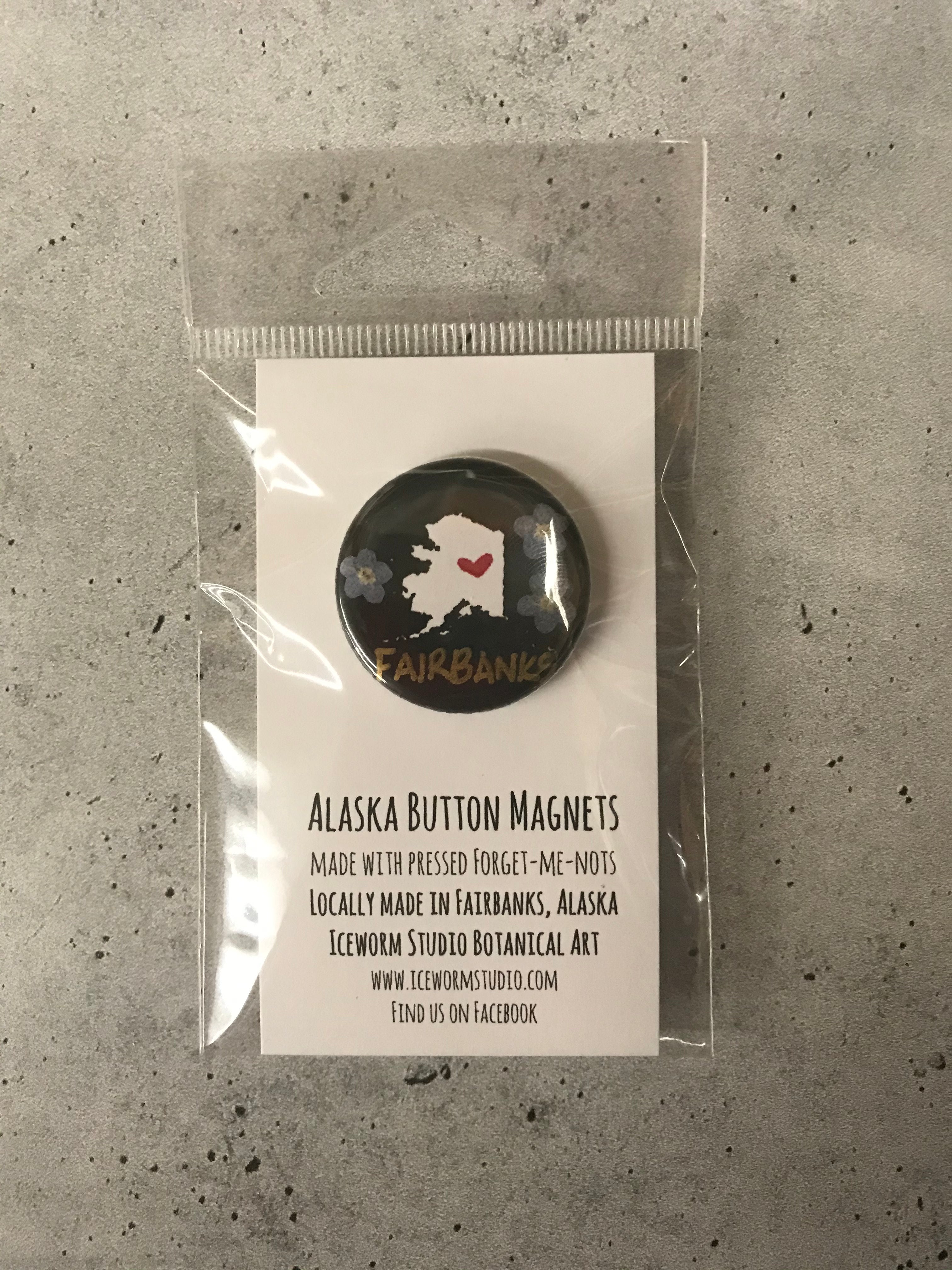 Alaska Button Magnet