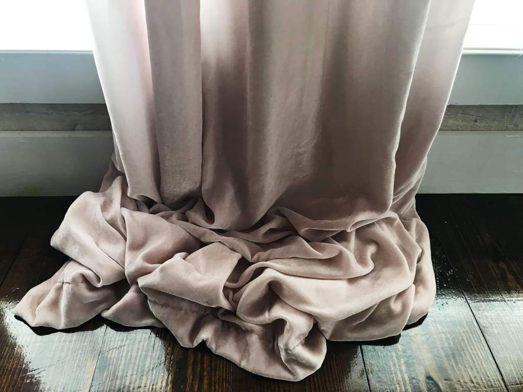 Blush Pink Silk Velvet Curtains