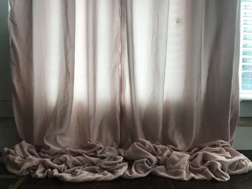 Blush Pink Silk Velvet Curtains