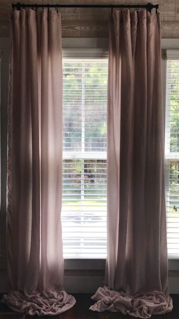 Blush Pink Silk Velvet Curtains