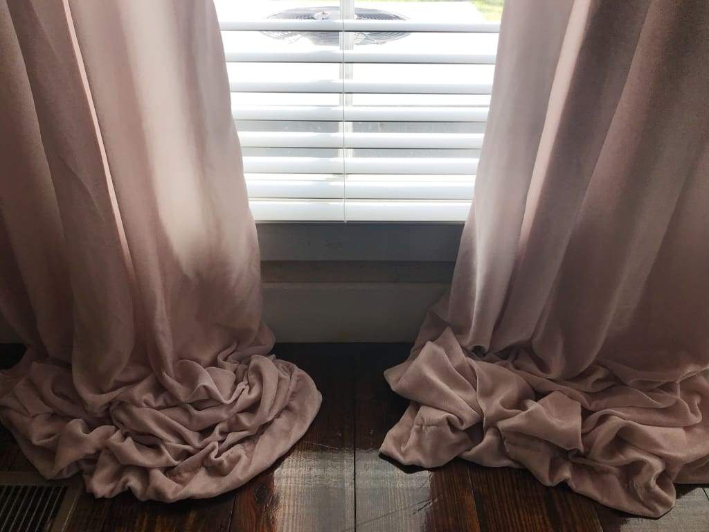 Blush Pink Silk Velvet Curtains