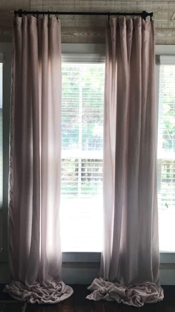 Blush Pink Silk Velvet Curtains