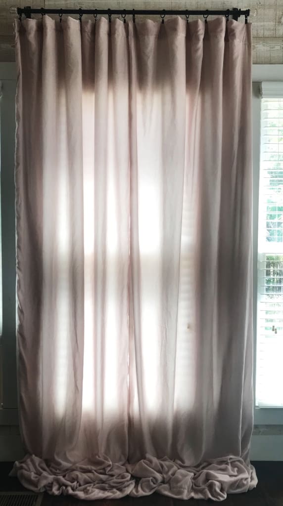 Blush Pink Silk Velvet Curtains