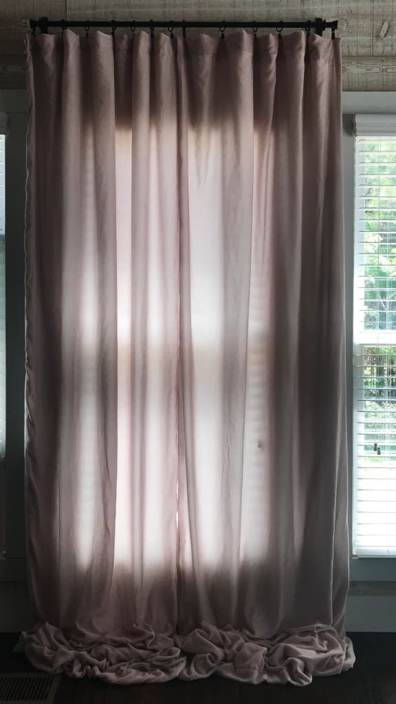 Blush Pink Silk Velvet Curtains